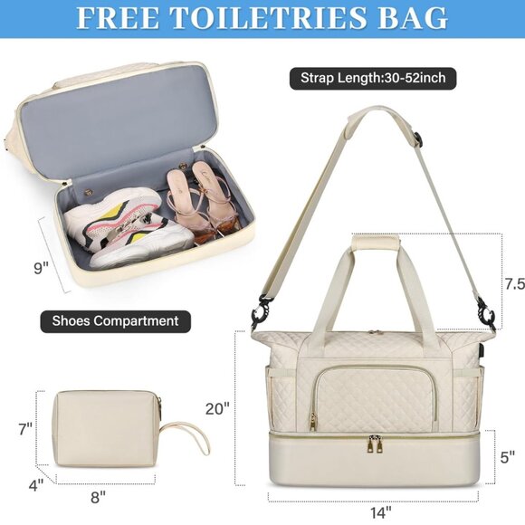 Brand New Large Size Travel Gym Sports Bags With Wet Pocket Waterproof With USB/ - Picture 6 of 9